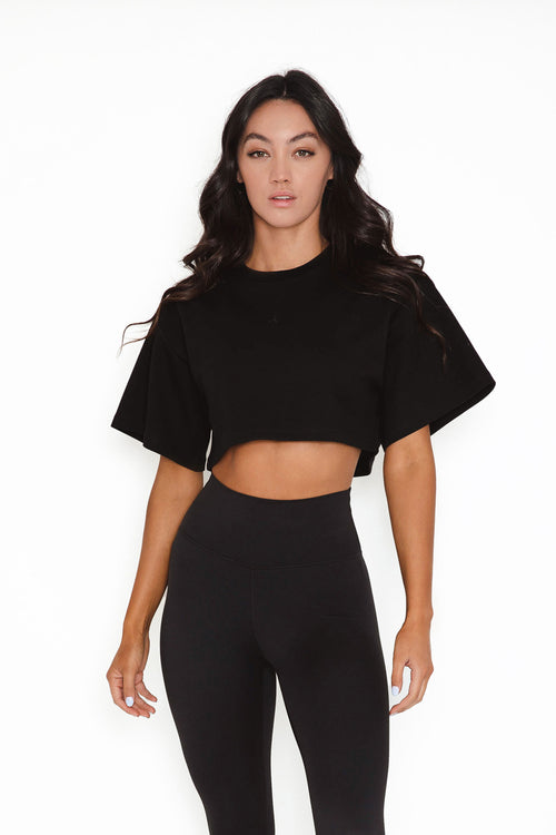 inite crop tee in midnight