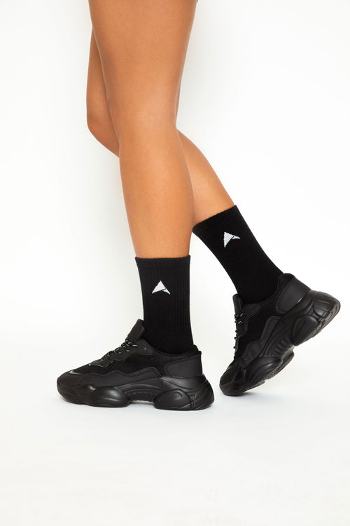 arki crew socks | black.