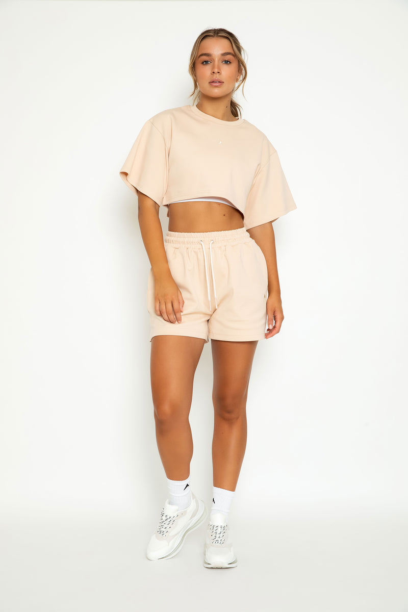 inite trackie shorts in sand